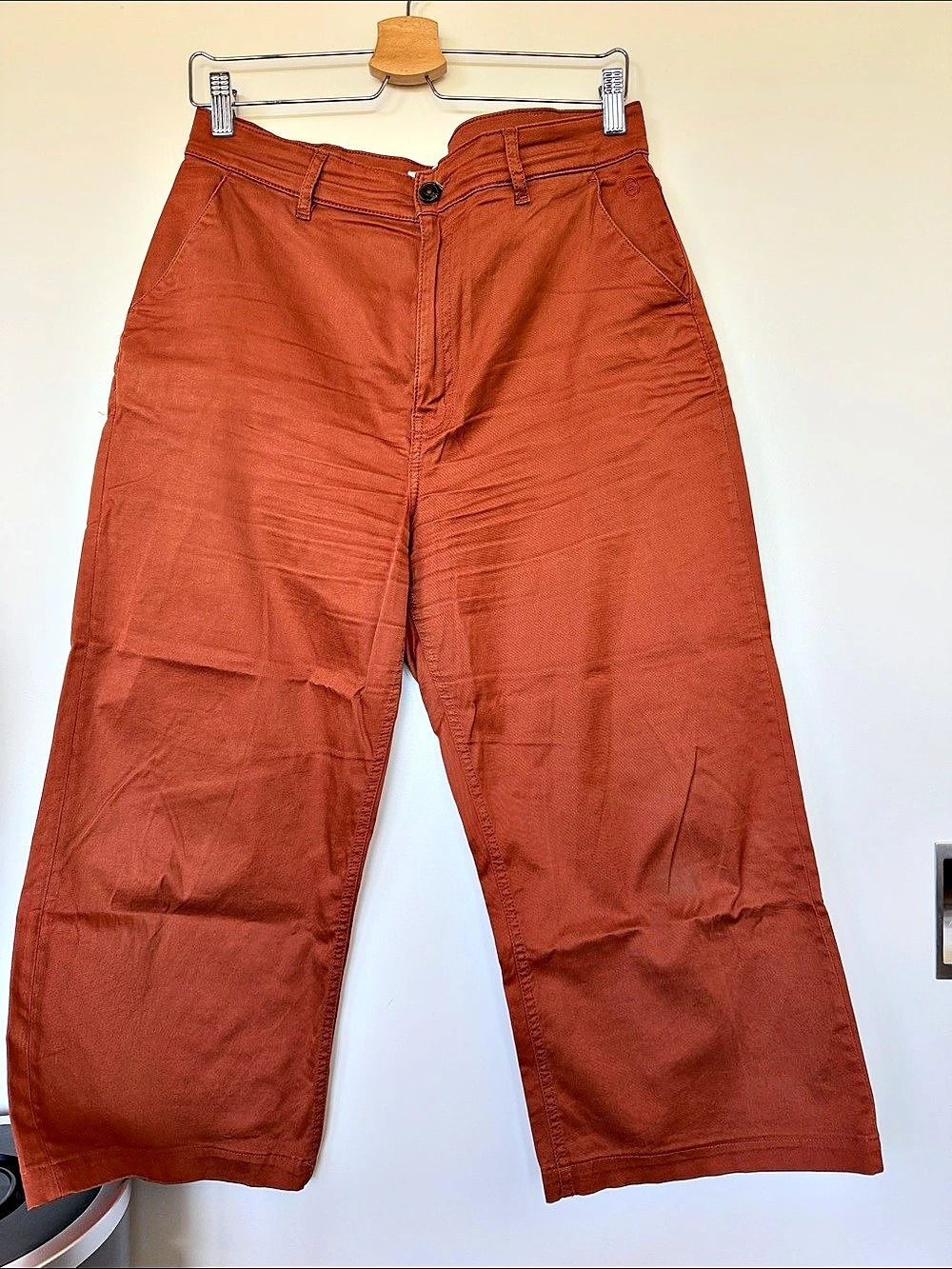 KOTN Wide Leg Cotton Pants in Orange Size 10